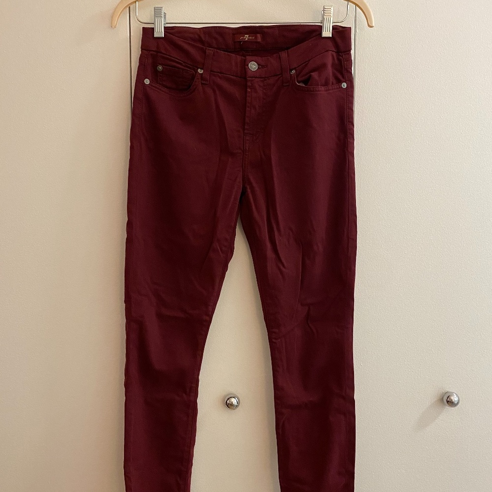 7 for All Mankind red skinny pants